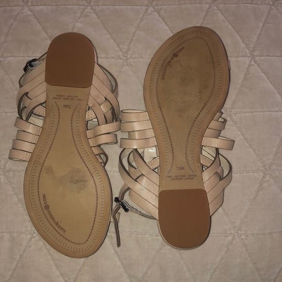 MaxStudio Cream Strappy Sandals - Picture 3 of 3